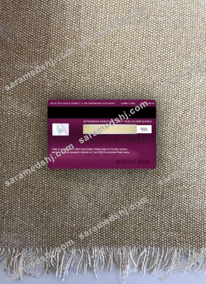 USA California Varo bank visa signature card photolook back